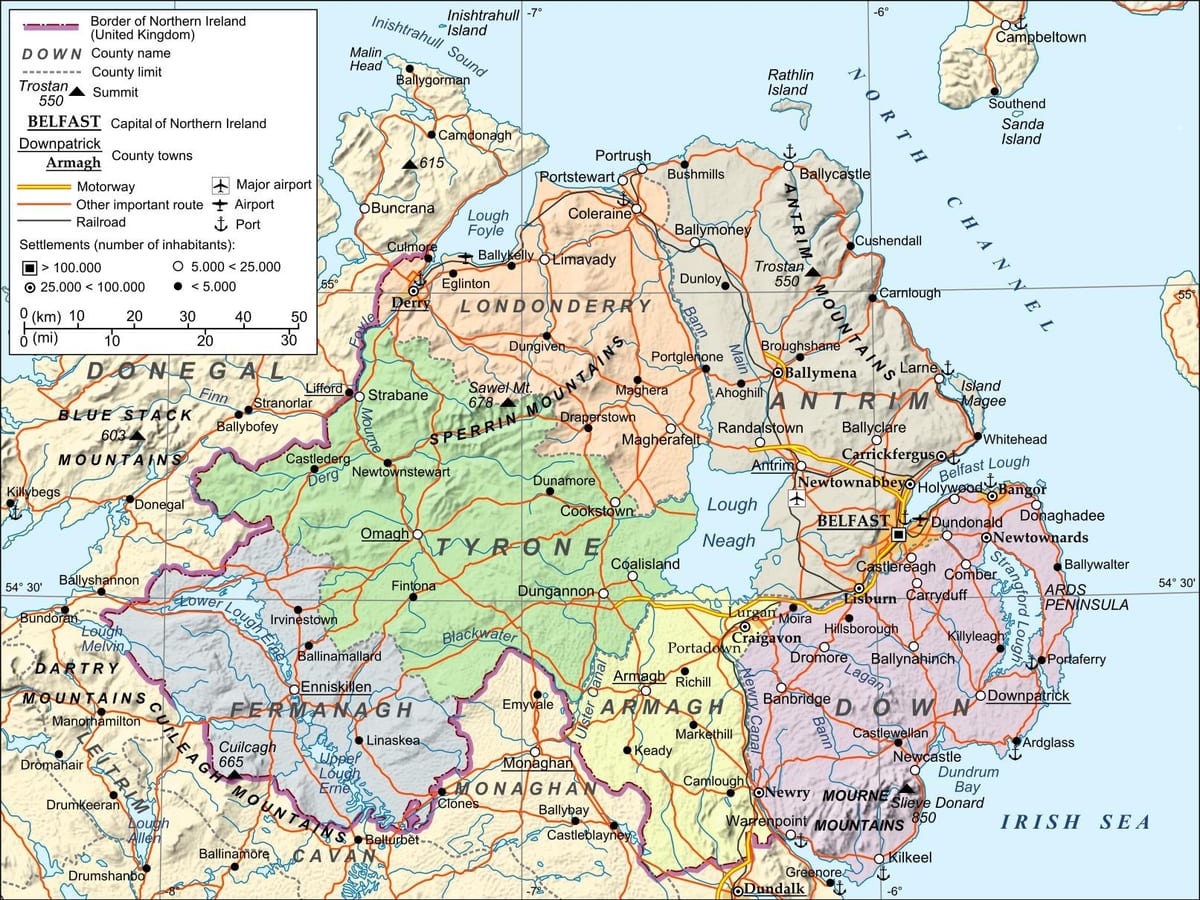 peta bandara di irlandia utara