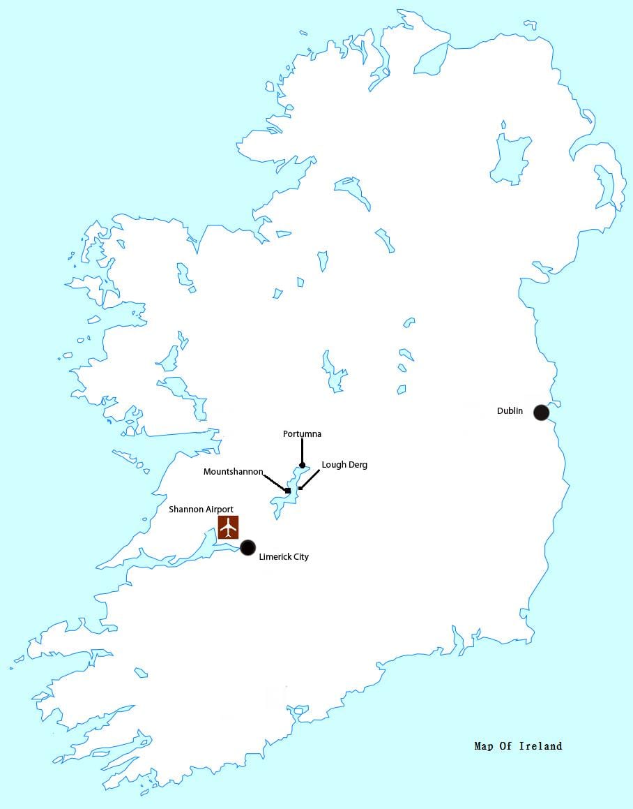 peta dari bandara shannon, irlandia