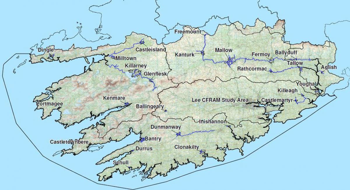 peta rinci dari barat irlandia