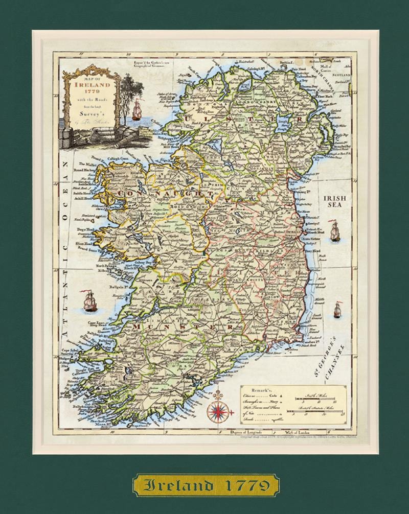 peta berbingkai peta irlandia