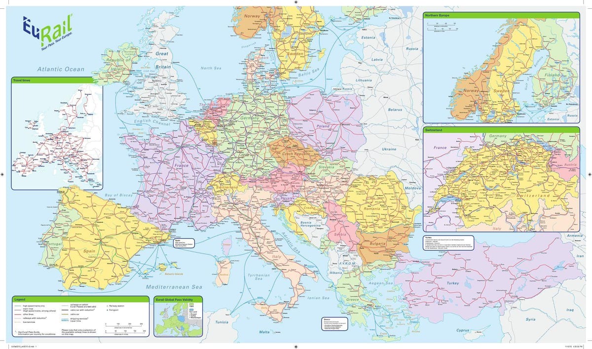peta dari eurail irlandia