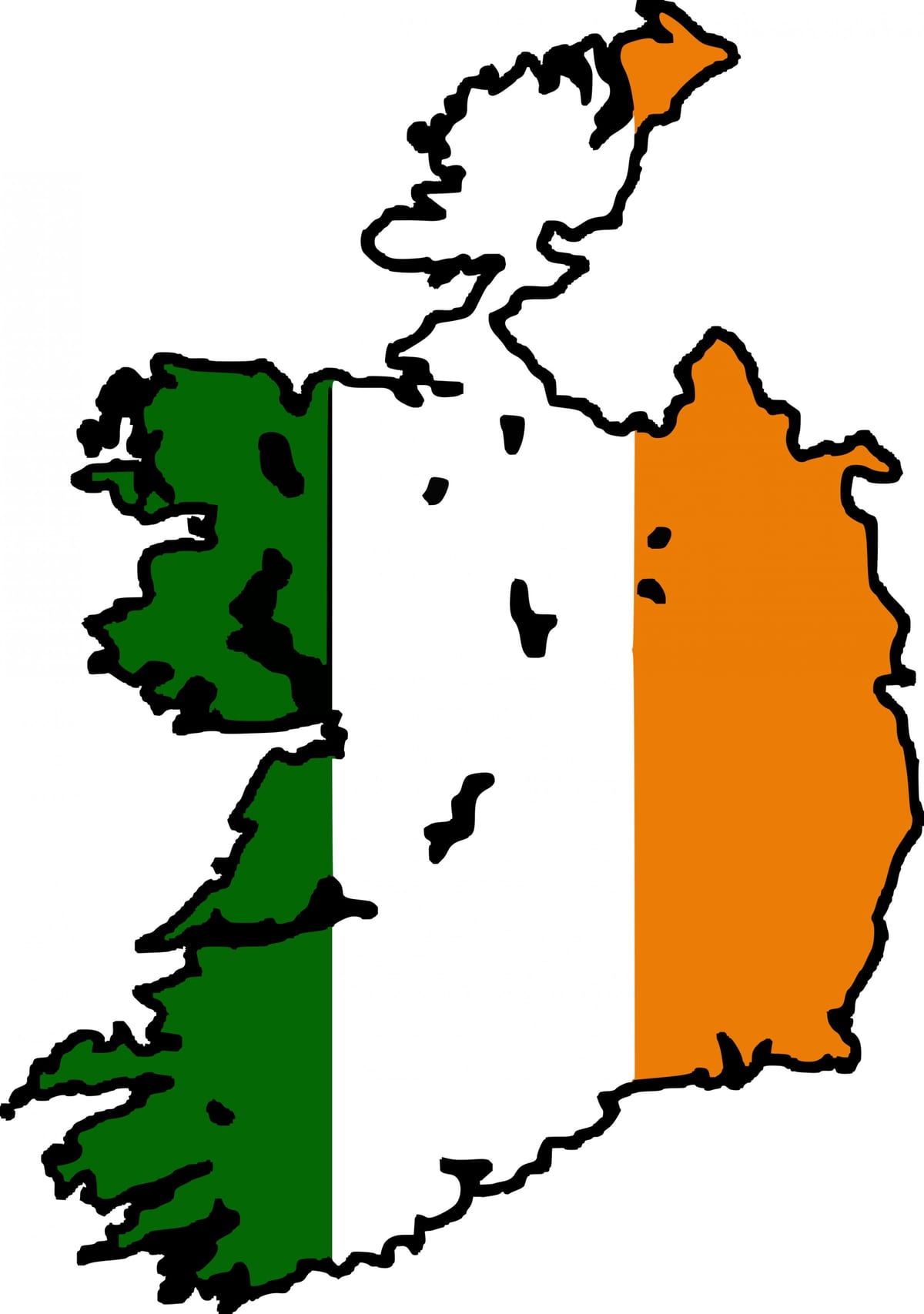 peta dari bendera irlandia