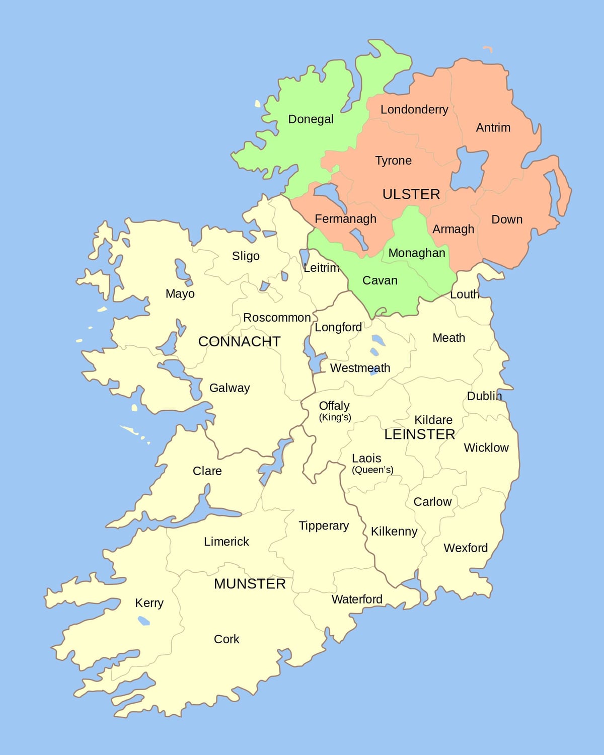 peta dari irlandia area