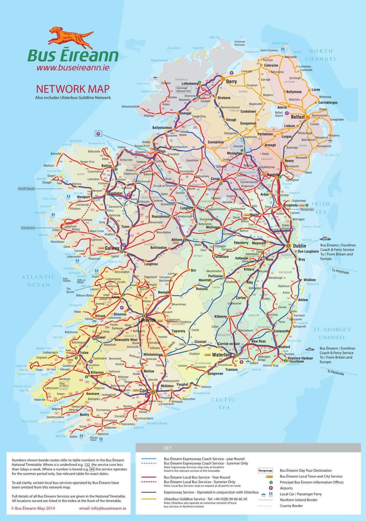 irlandia rute bus peta