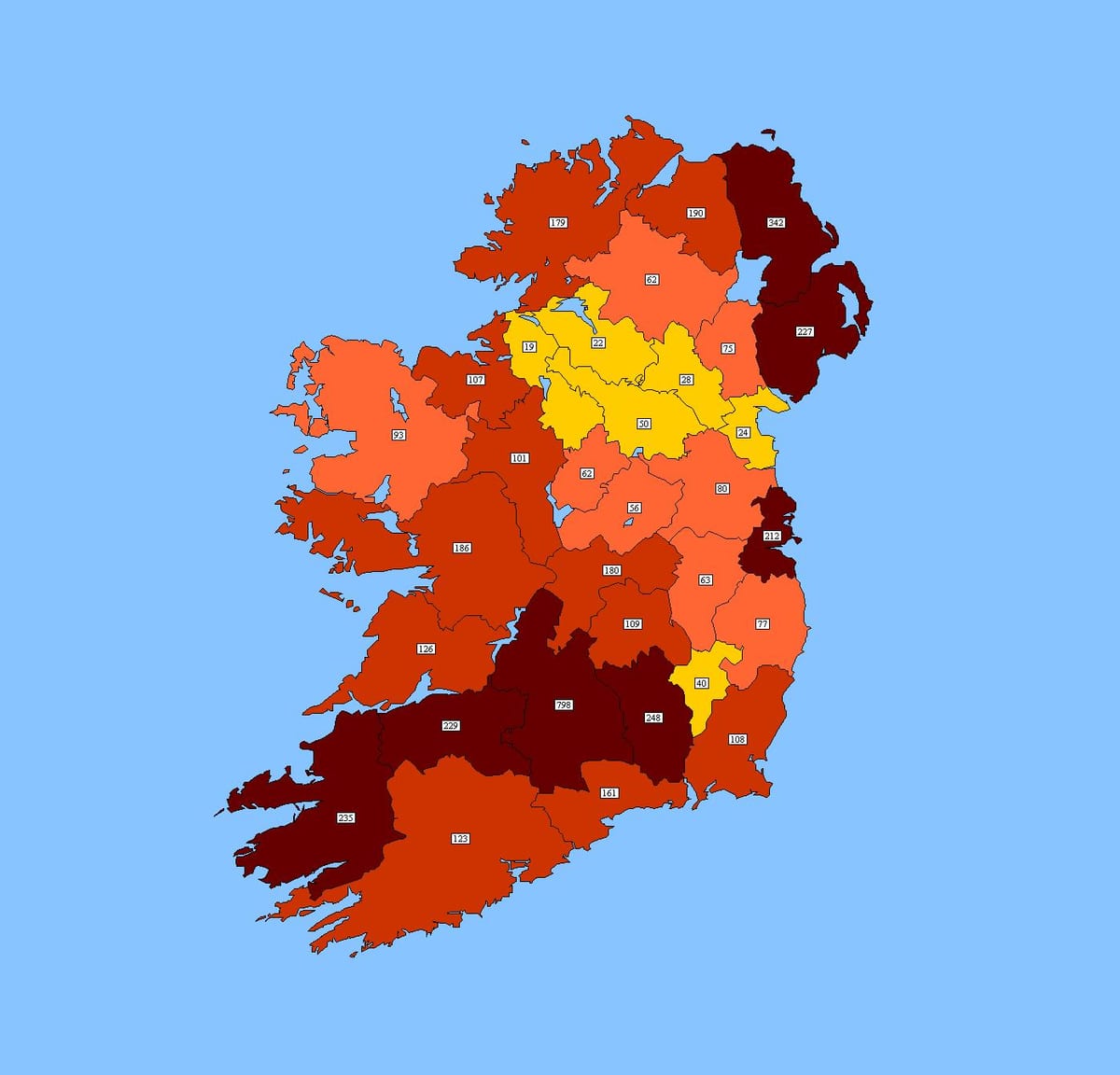 peta kode pos irlandia