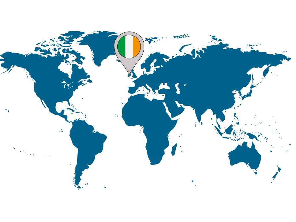 irlandia pada peta dunia
