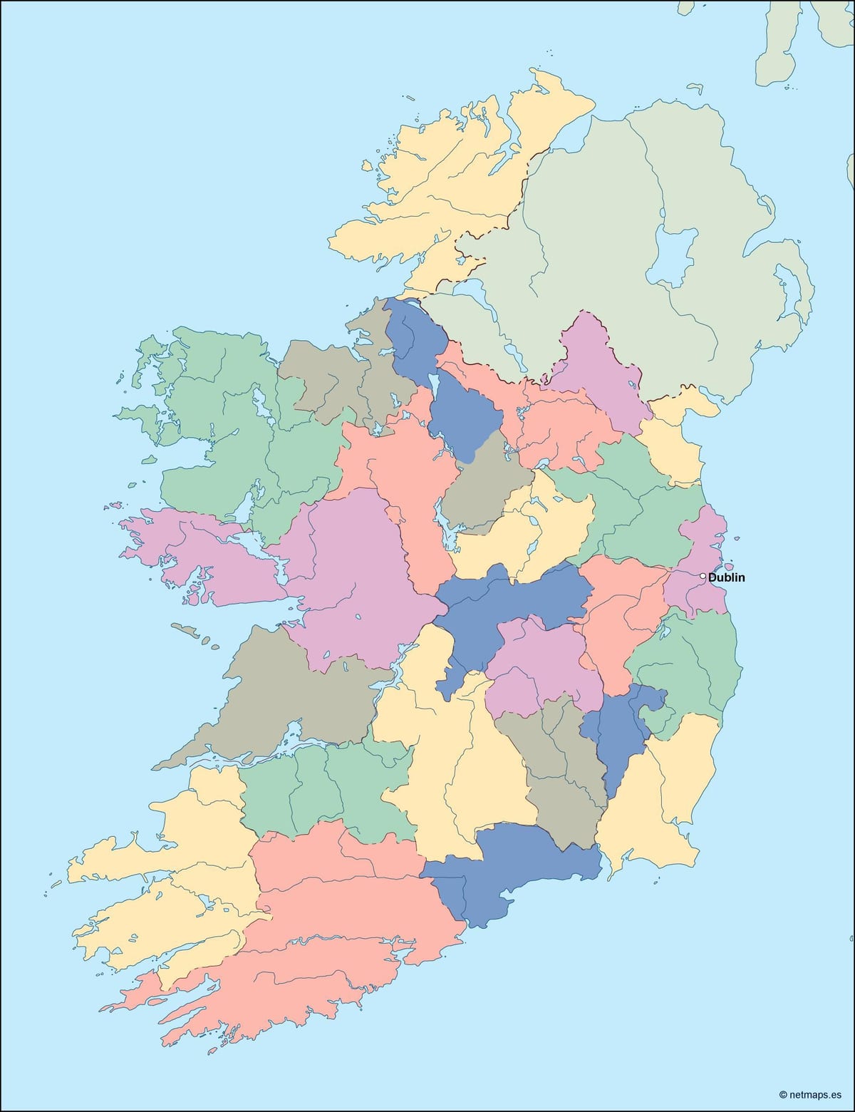 peta dari irlandia peta vektor