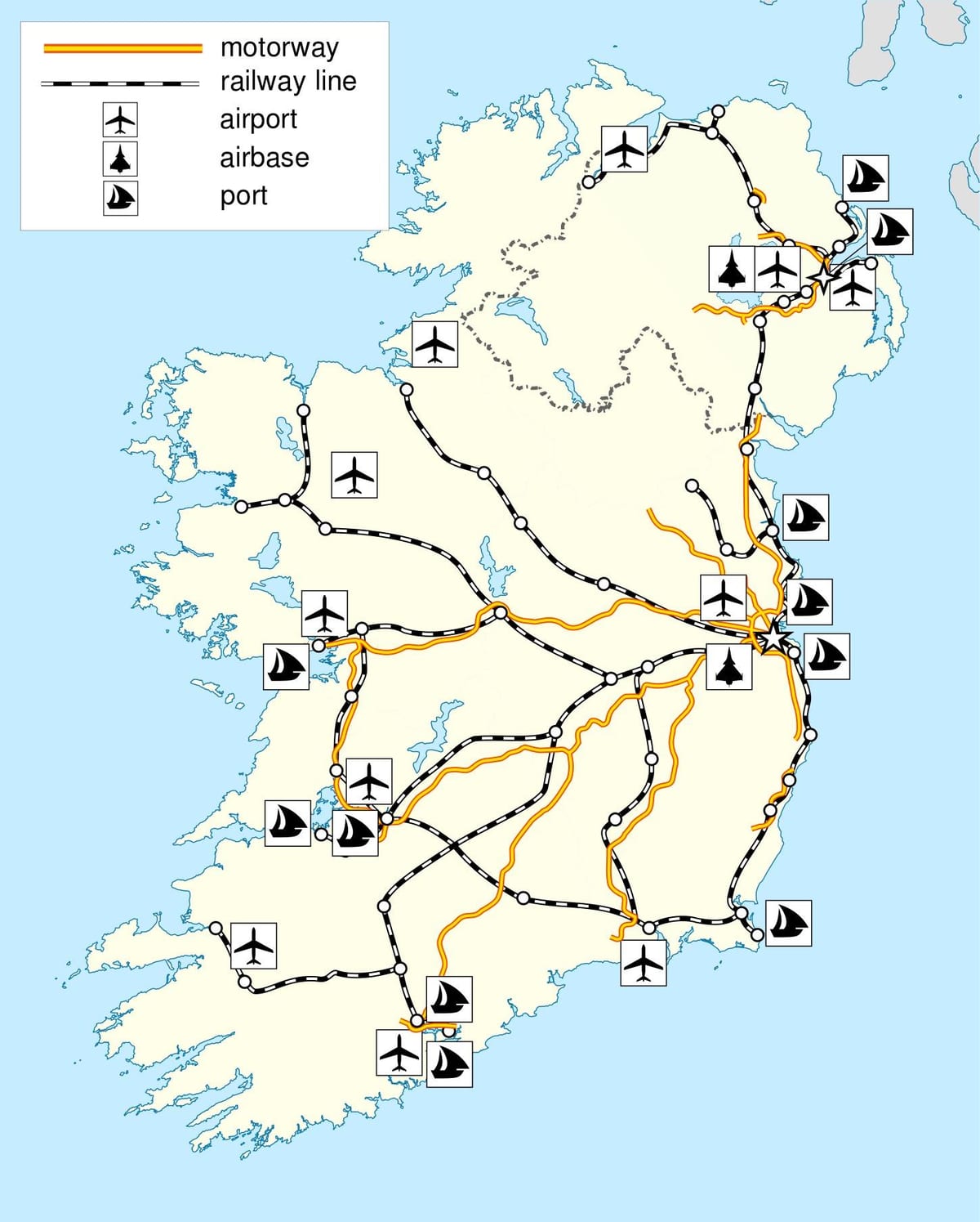 peta dari irlandia transportasi