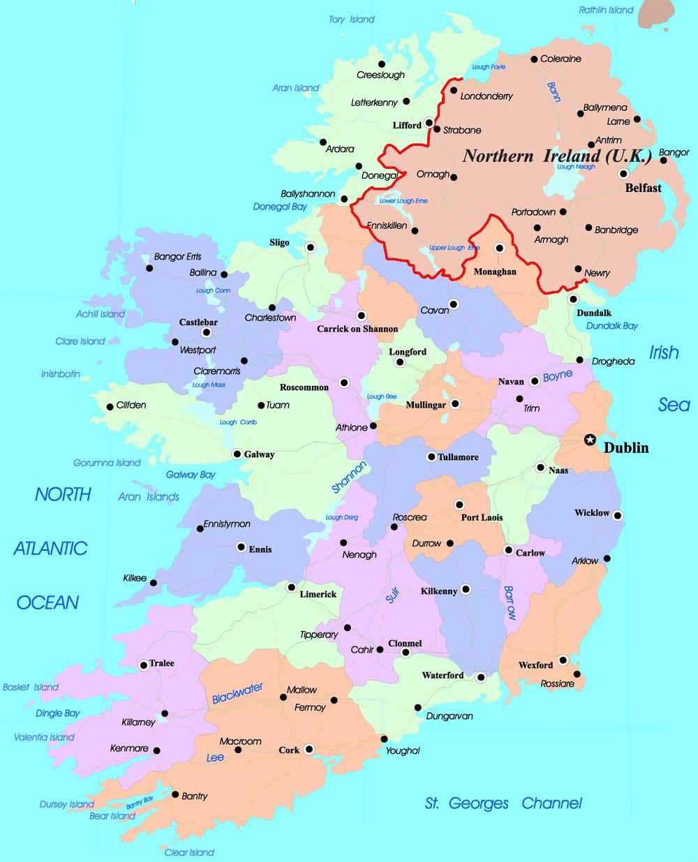 peta politik irlandia dan irlandia utara