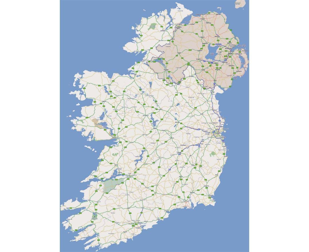 peta jalan peta barat irlandia