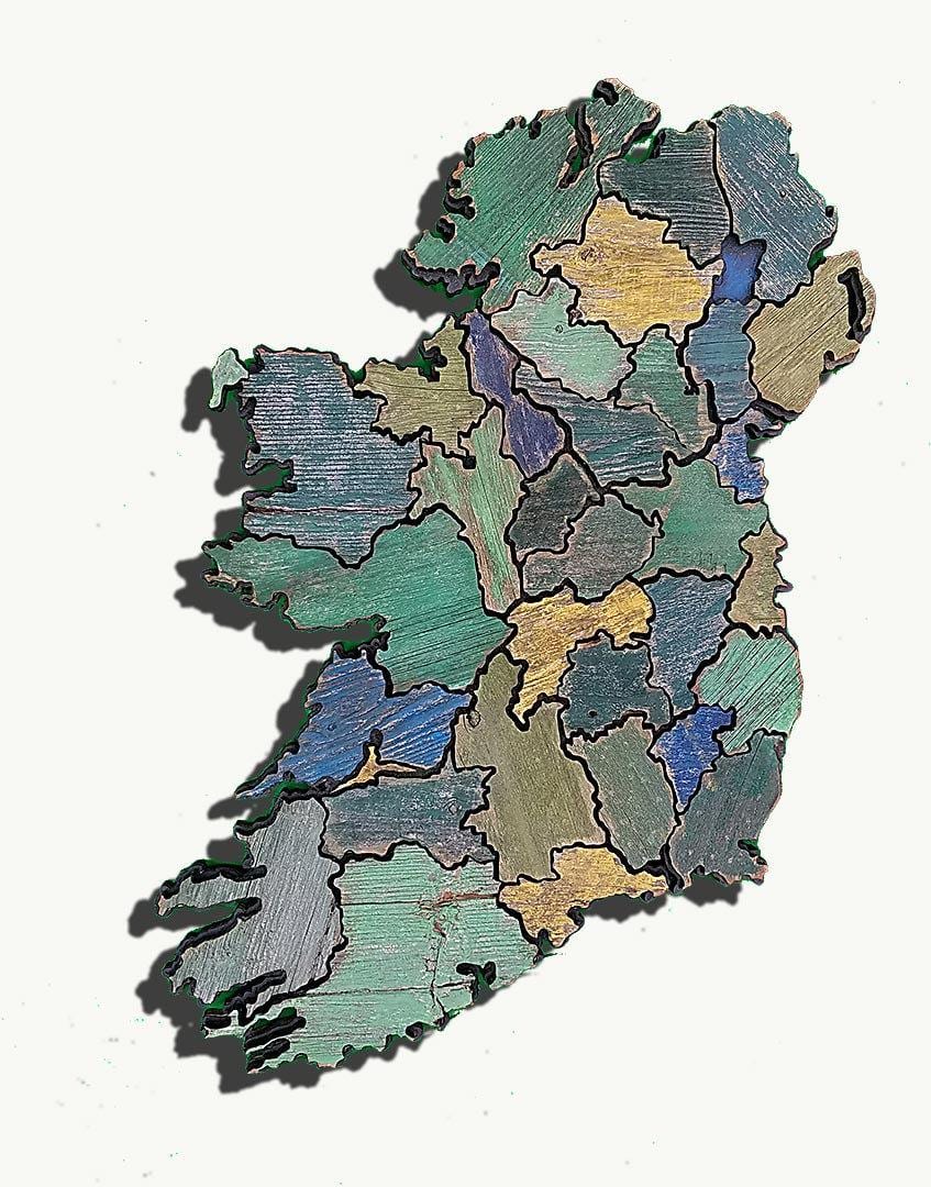peta dari kayu peta irlandia