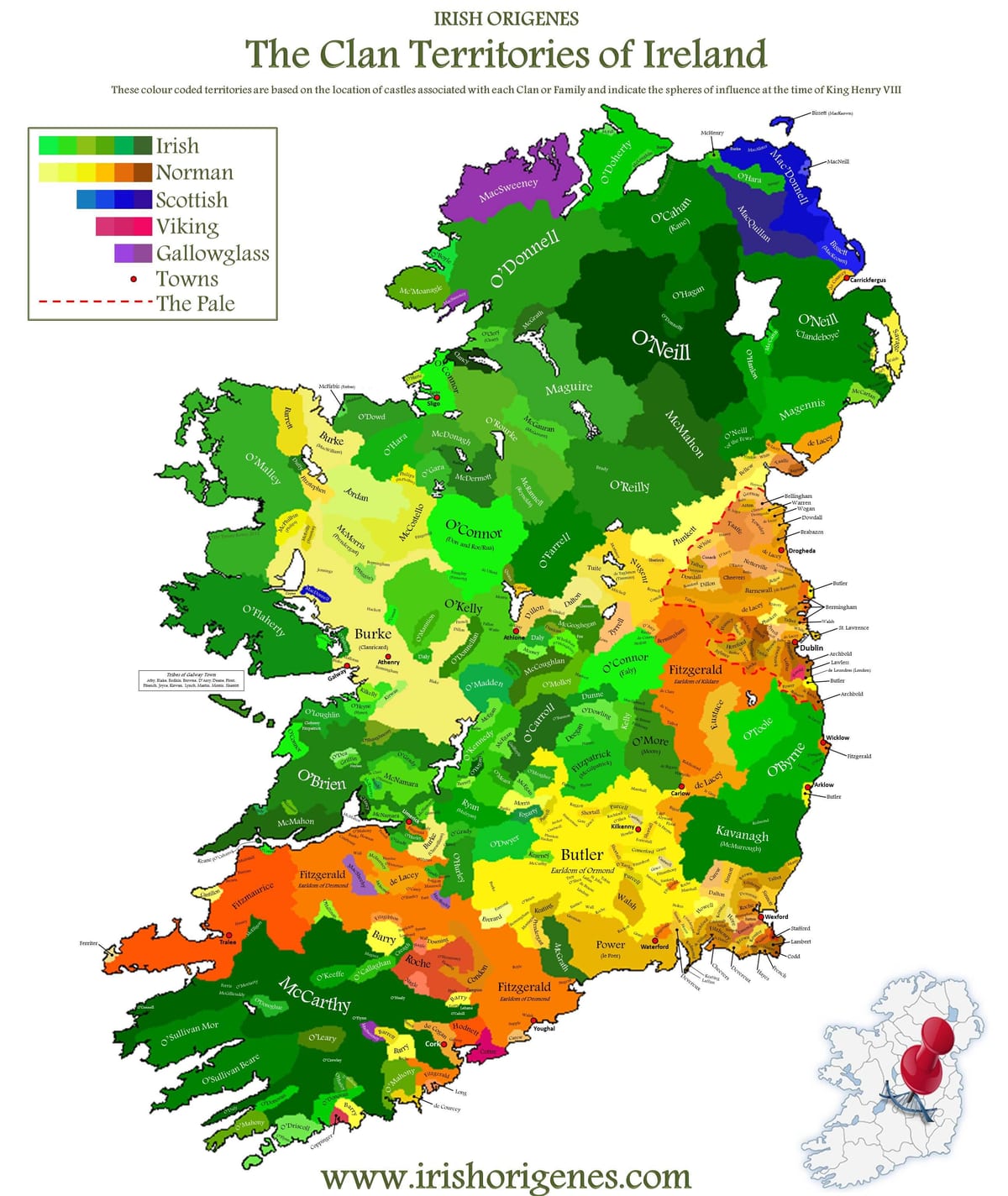 peta dari klan peta irlandia