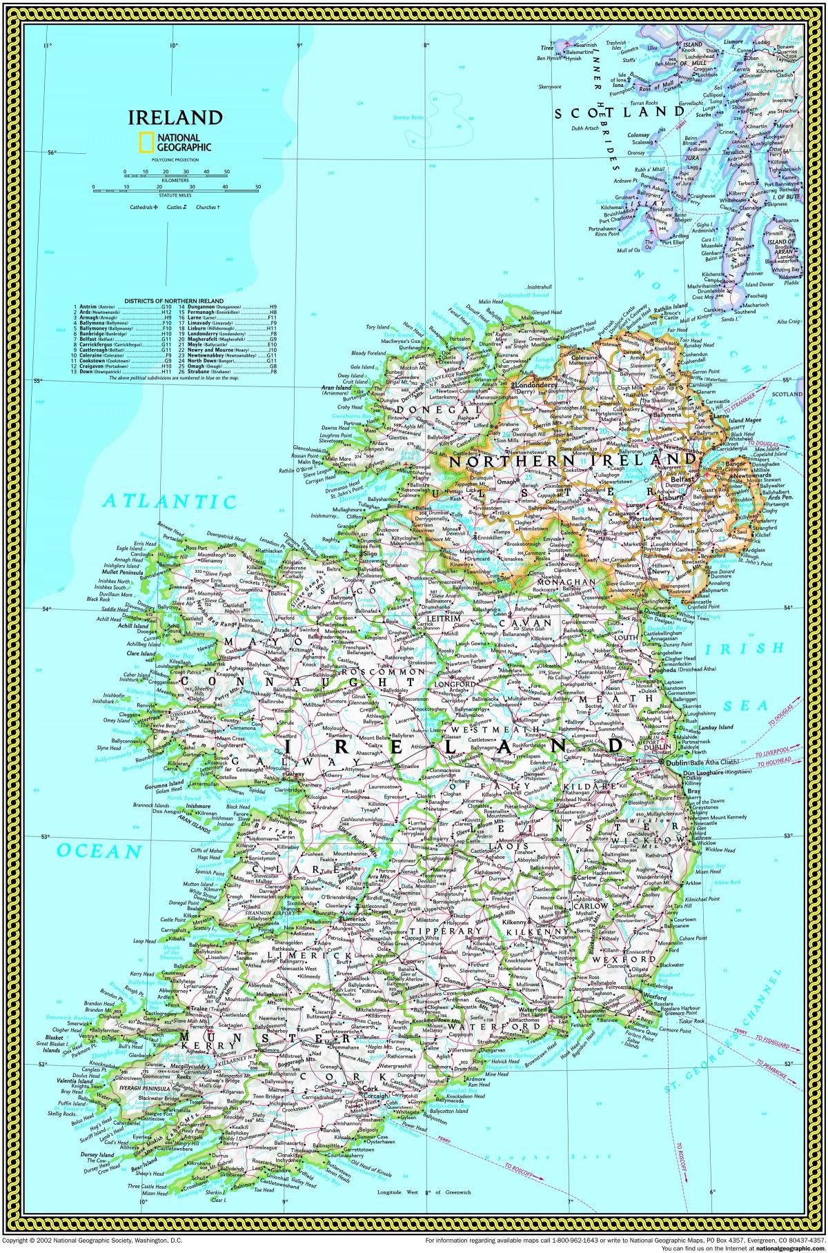 peta dari national geographic peta irlandia