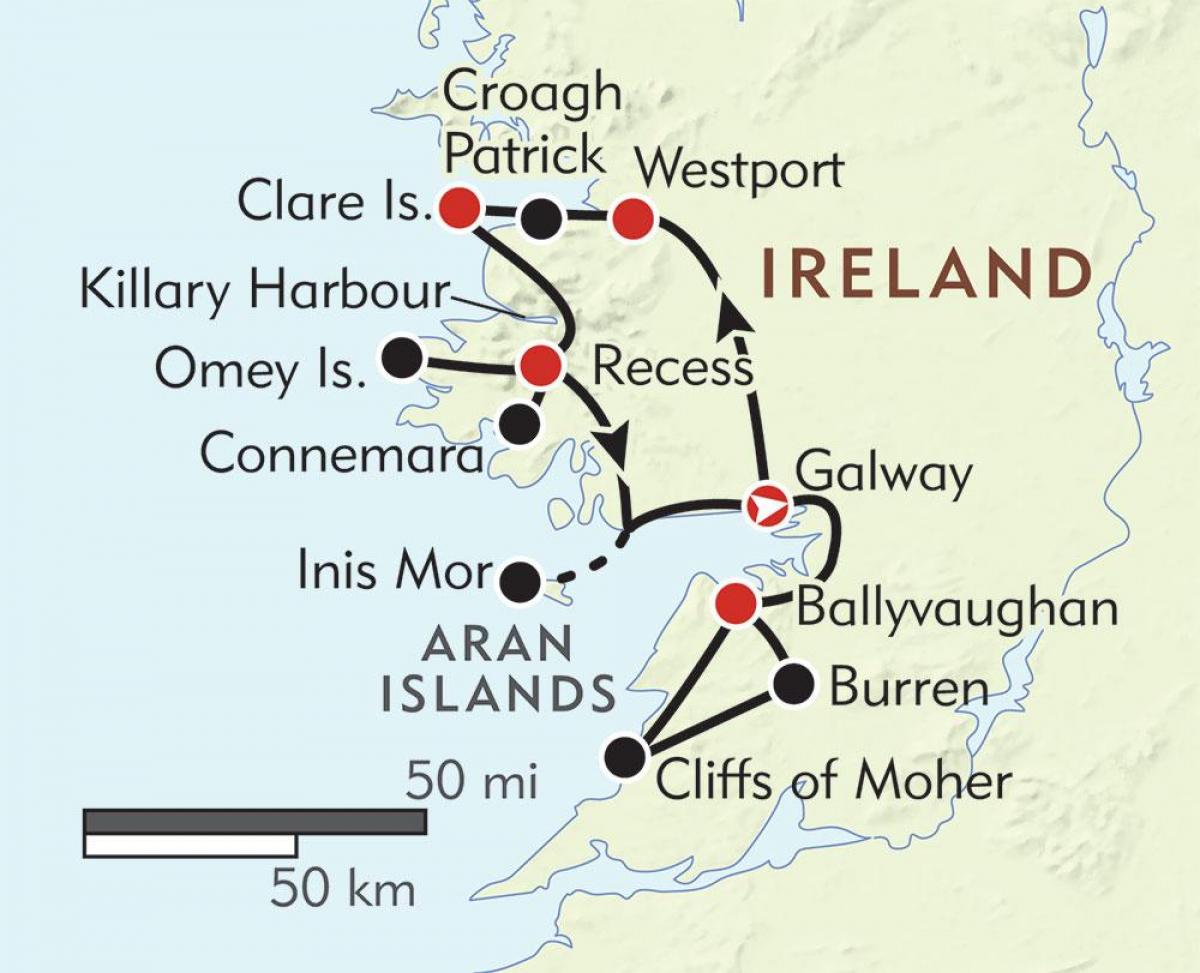 peta dari pantai barat irlandia 