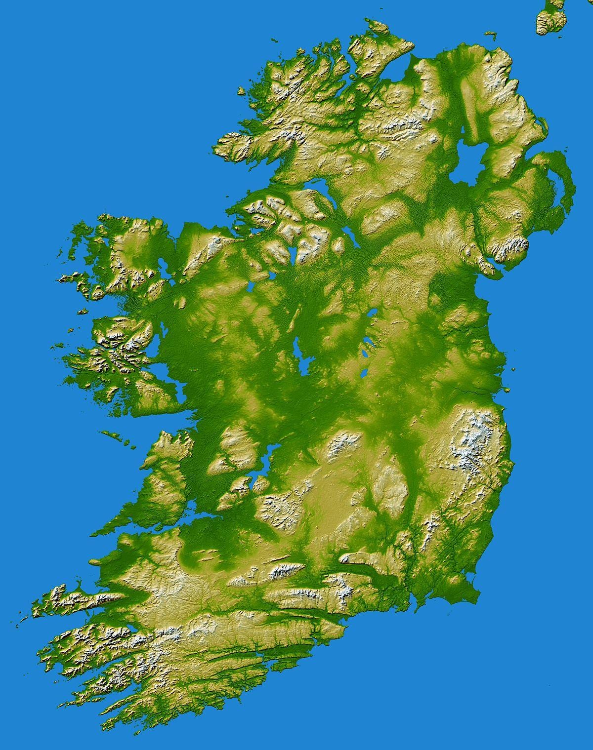 irlandia pegunungan peta
