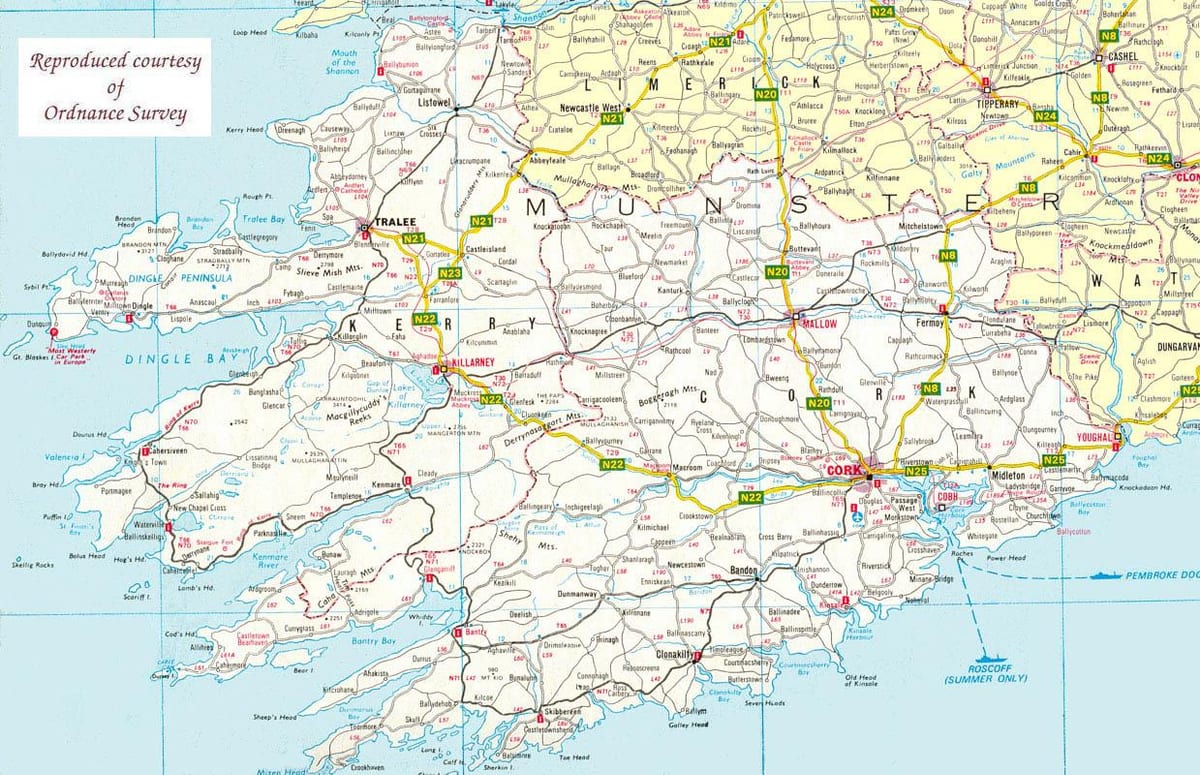 peta peta dari utara, barat irlandia