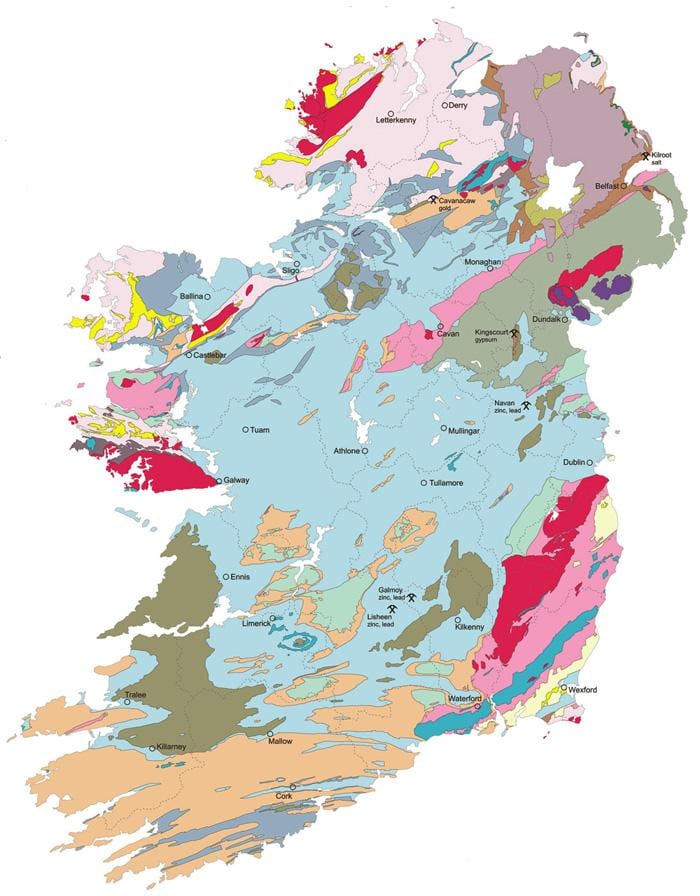 peta geologi peta irlandia
