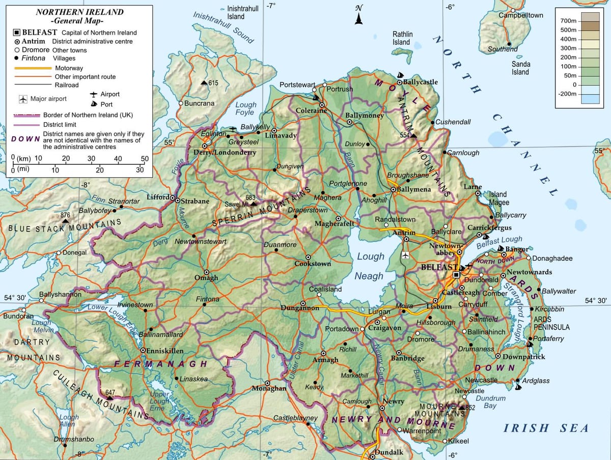 jalan peta utara irlandia
