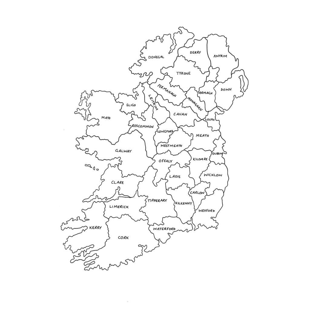 peta dari peta kontur irlandia
