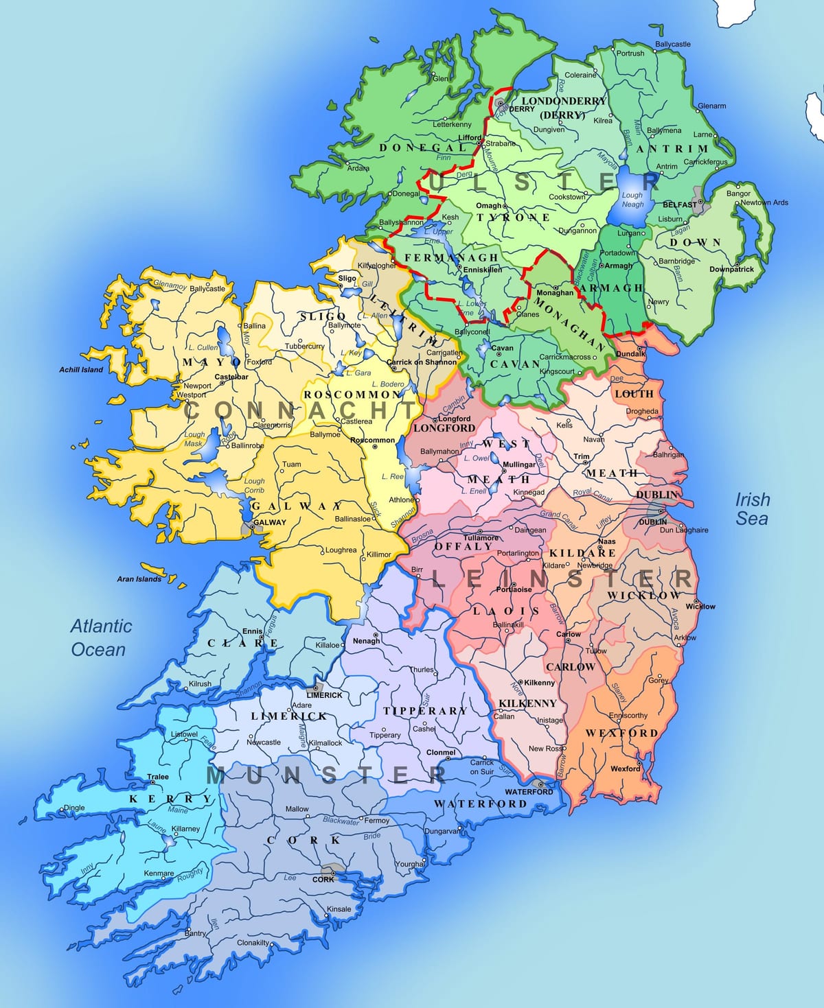 irlandia peta wisata