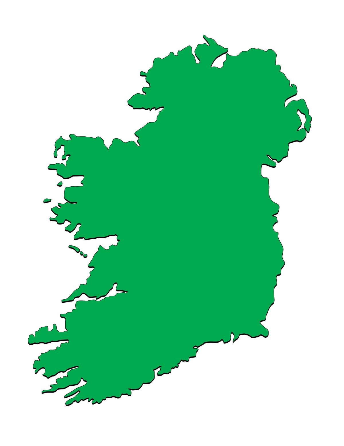 peta dari irlandia template