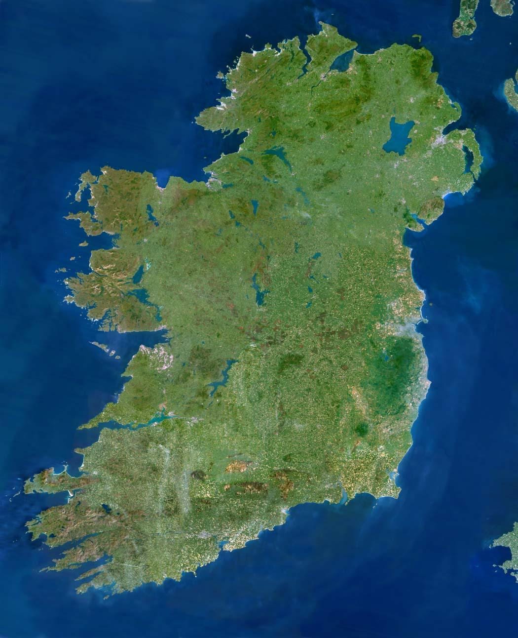 peta dari satelit peta irlandia