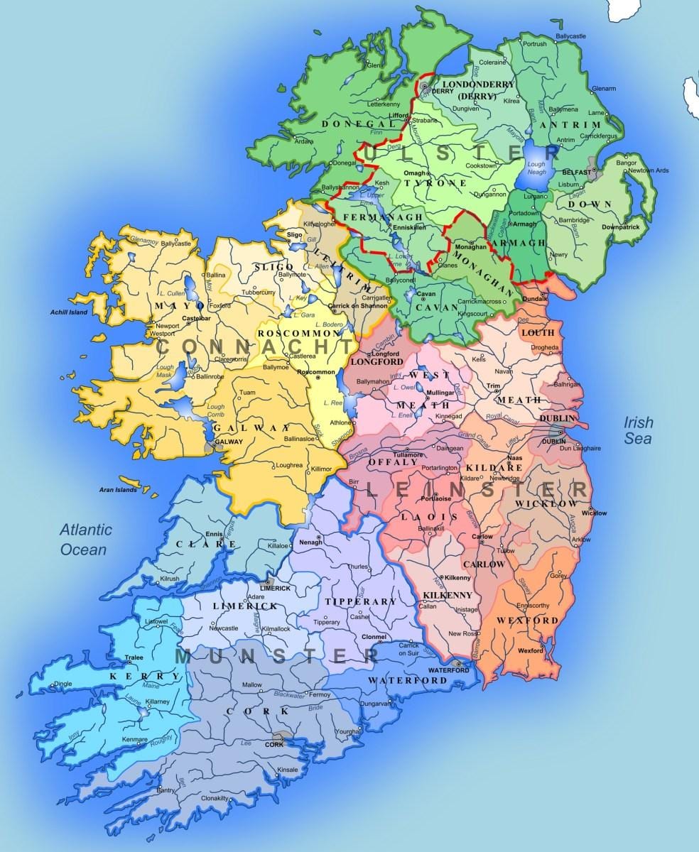 peta sungai irlandia peta untuk anak-anak