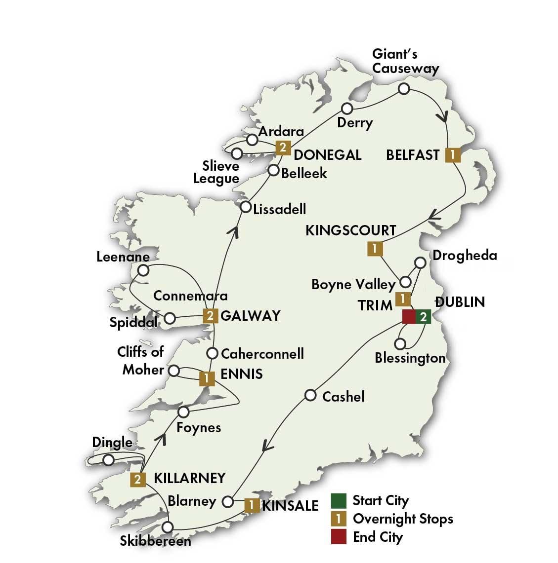 peta terbaik road map irlandia