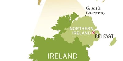 Peta dari emerald isle irlandia