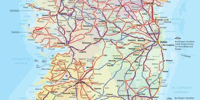 Irlandia rute bus peta