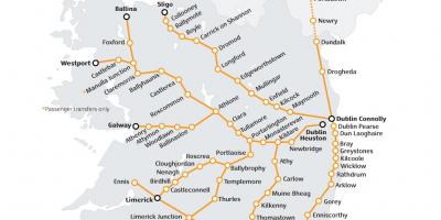 Perjalanan kereta api di irlandia peta