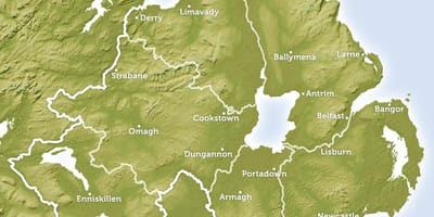 Peta dari peta regional irlandia utara