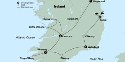 Peta wisata peta irlandia selatan
