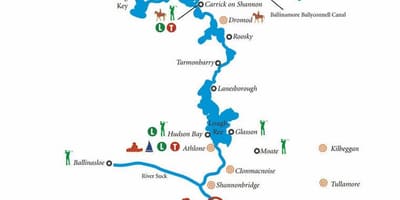 Peta dari sungai shannon peta irlandia